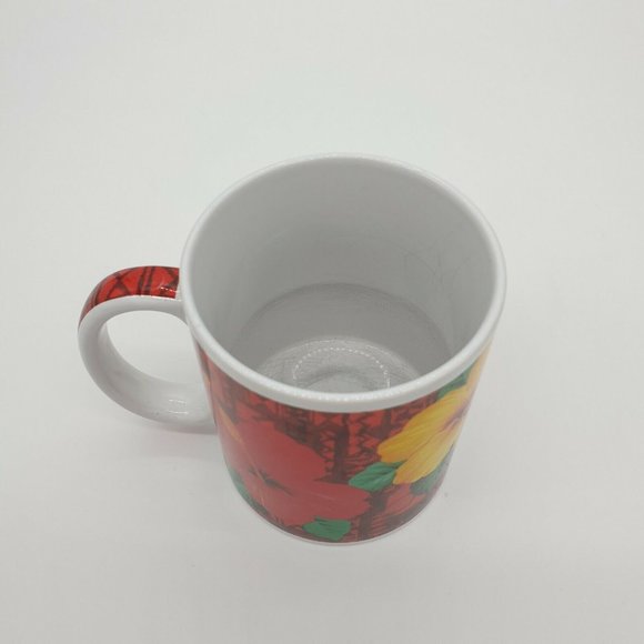 Island Treasures Coffee Mug Hawaiian Tropical Floral Hibiscus Aloha Red Yellow - Picture 5 of 12